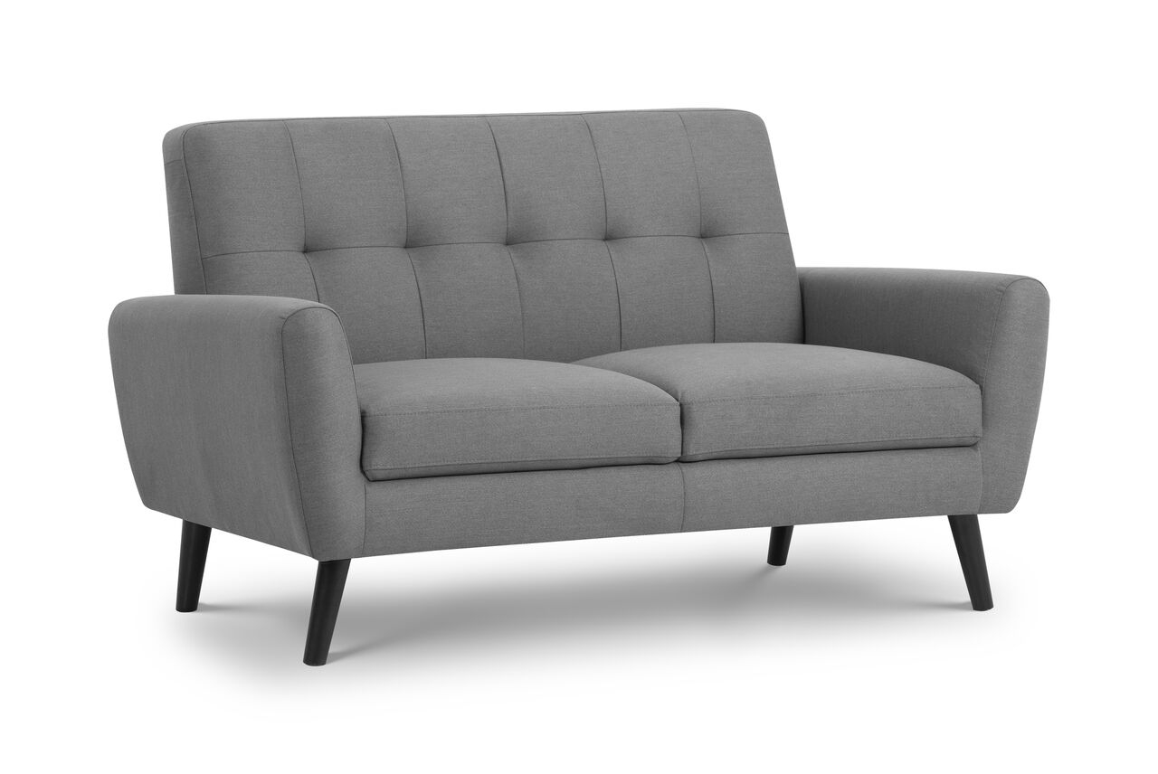Monza Grey Fabric Compact 2-Seat Sofa - JB Collections