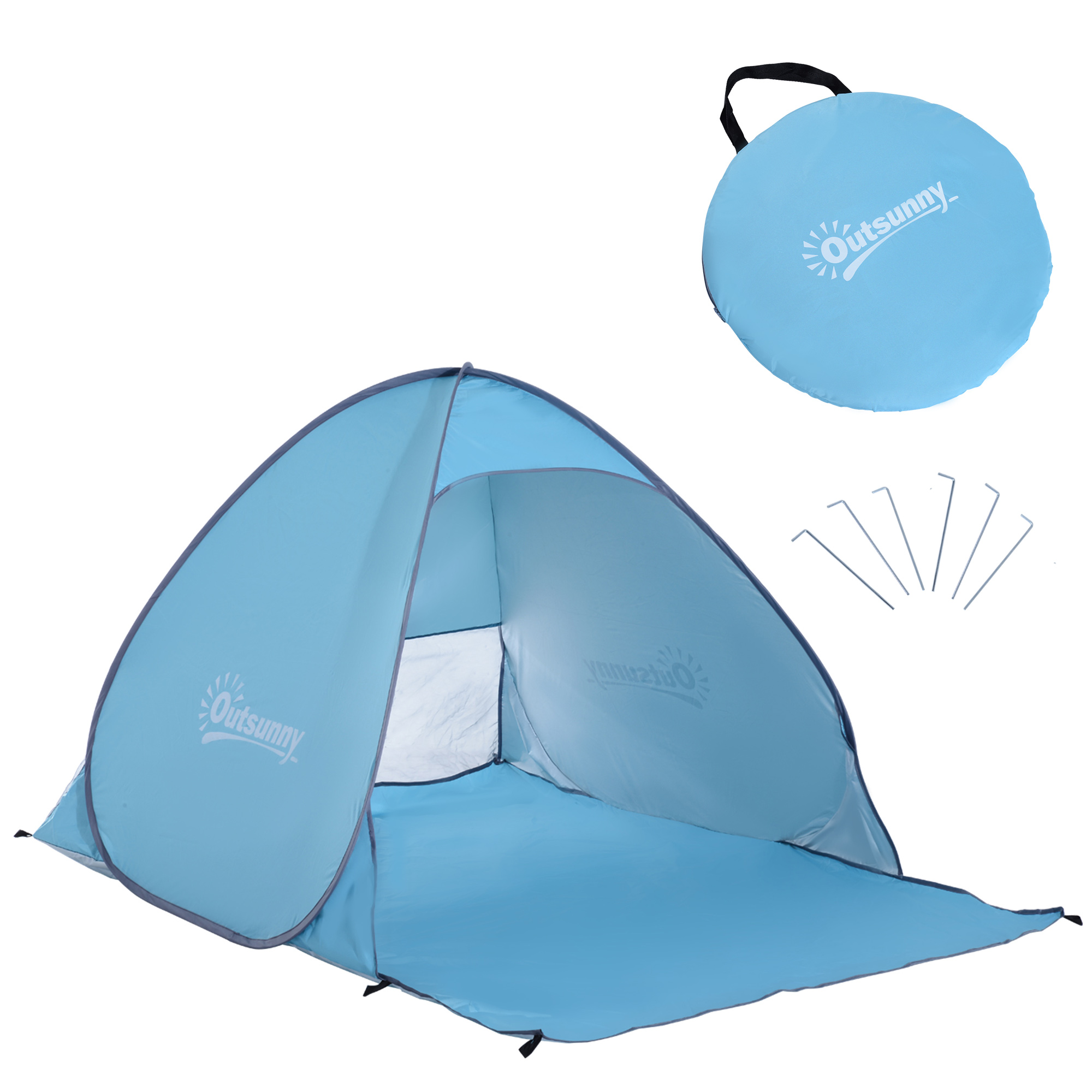 2-3 Person Pop up Beach Tent Hiking UV 30+ Protection Patio Sun Shelter (Blue) - Life Essentials