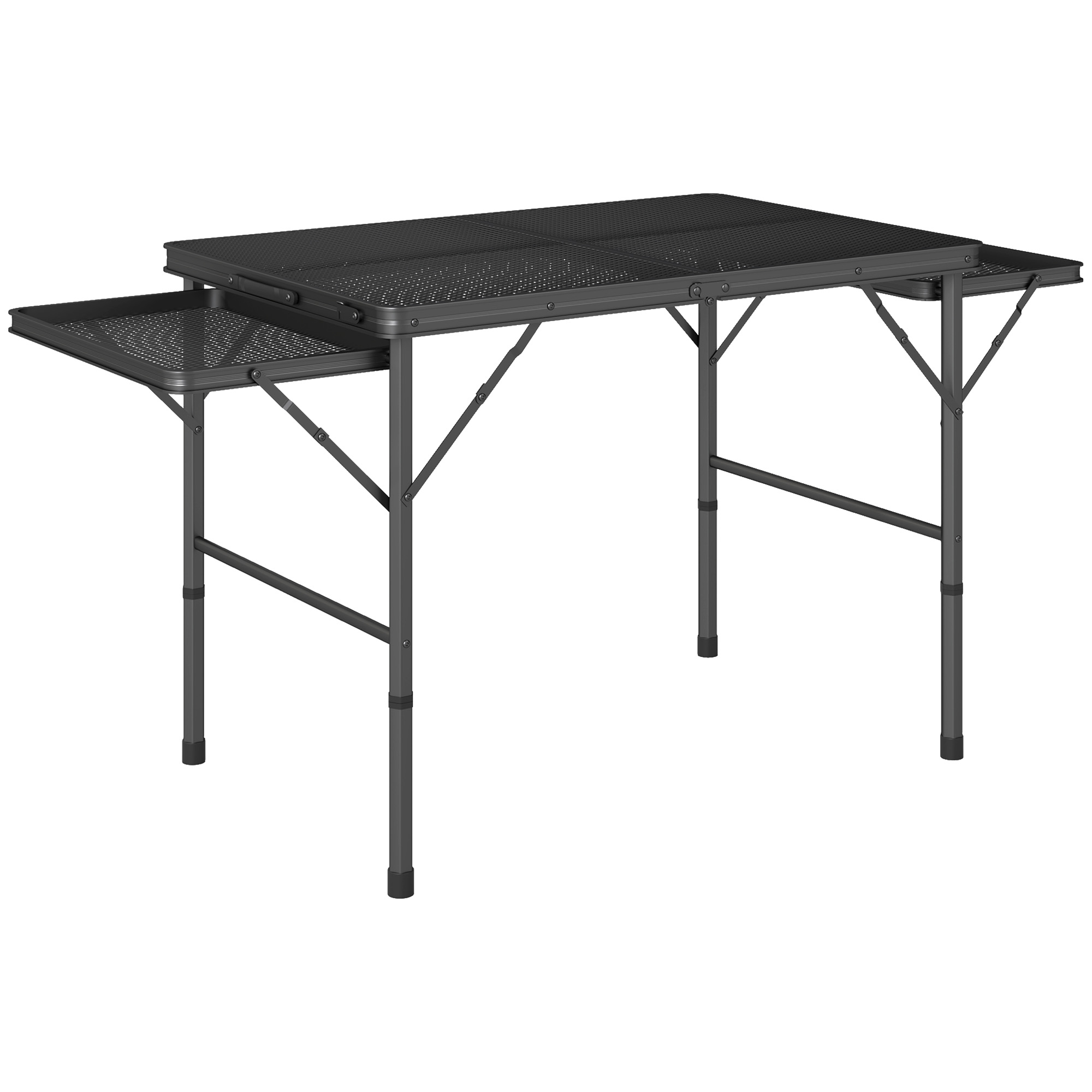 SUNVISTA Folding Grill Table Portable Camping Table Black - Life Essentials