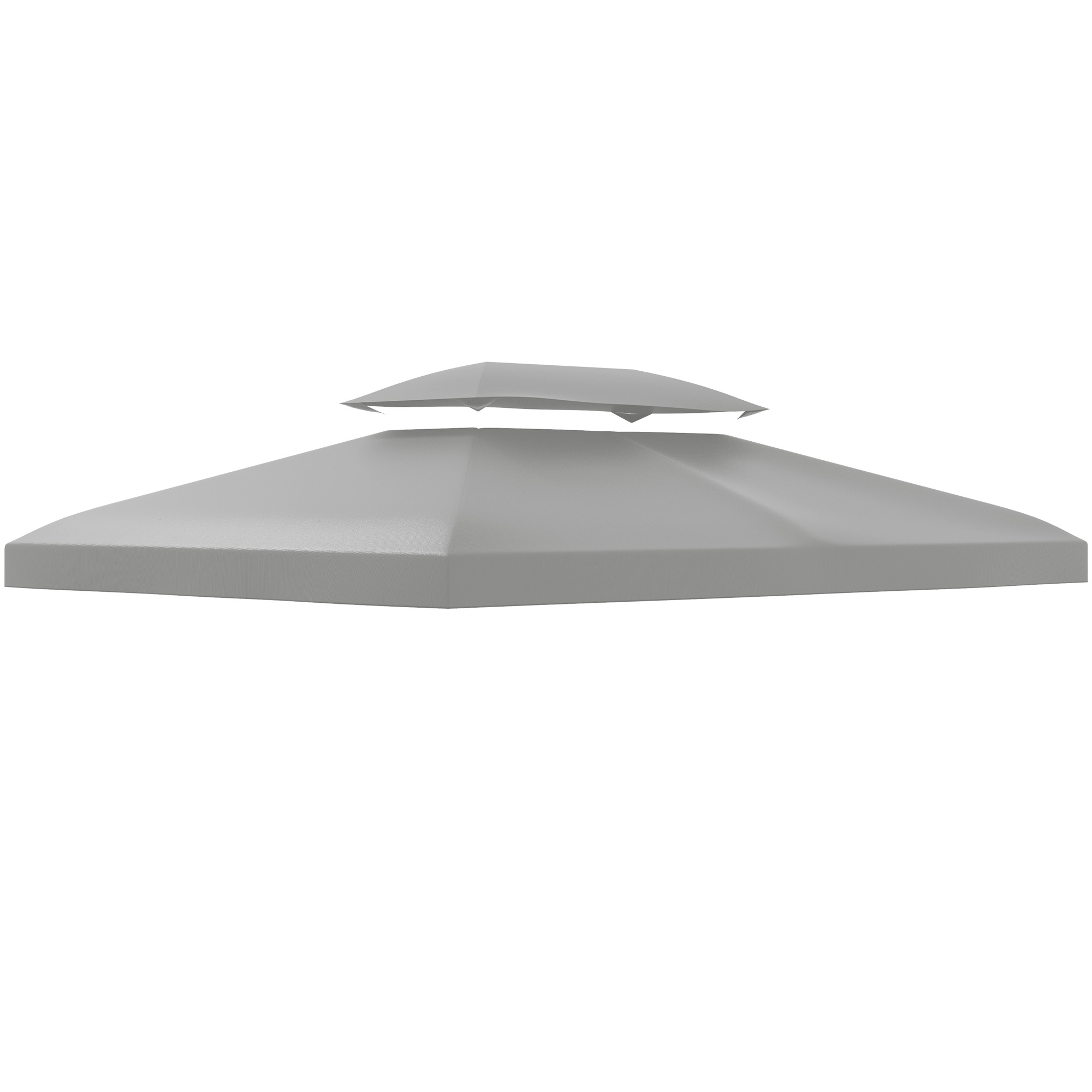 3x4m Gazebo Replacement Roof Canopy 2 Tier Top UV Cover Garden Patio Outdoor Sun Awning Shelters Light Grey (TOP ONLY) - Life Essentials