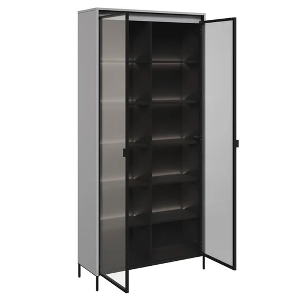 TRADESSA Tall Display Cabinet - Grey Matt
