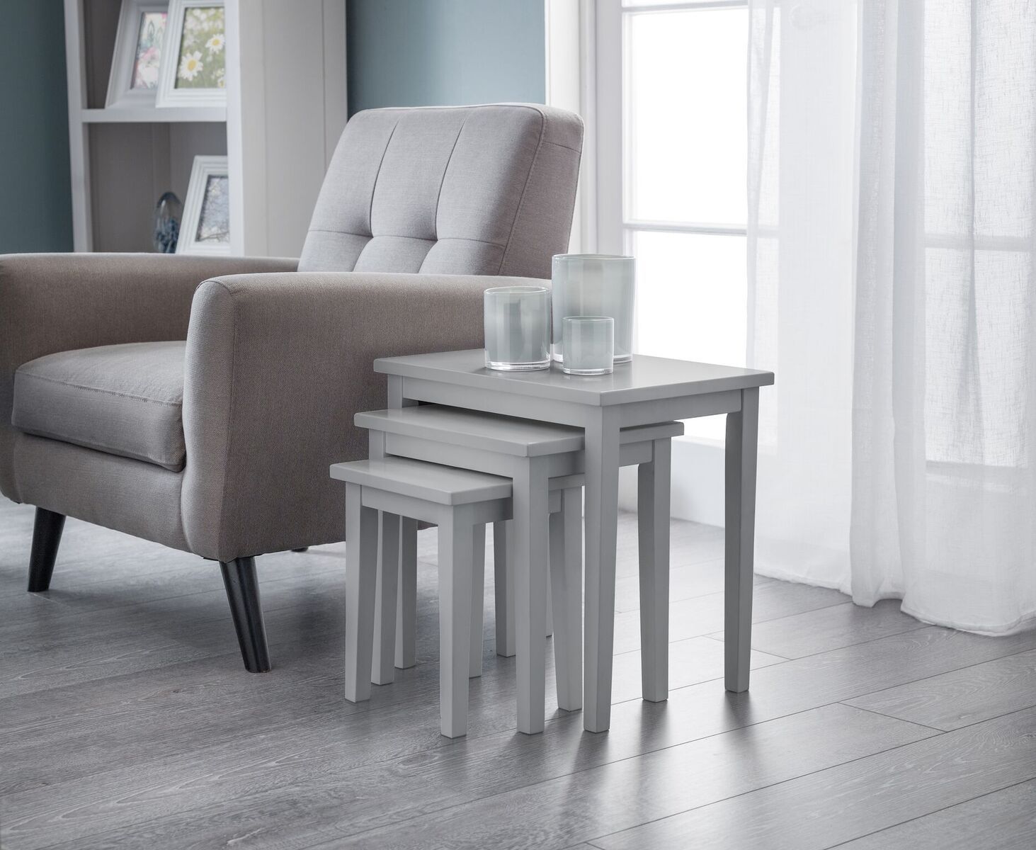 Cleo 3PC Nest of Tables Range - Grey - JB Collections