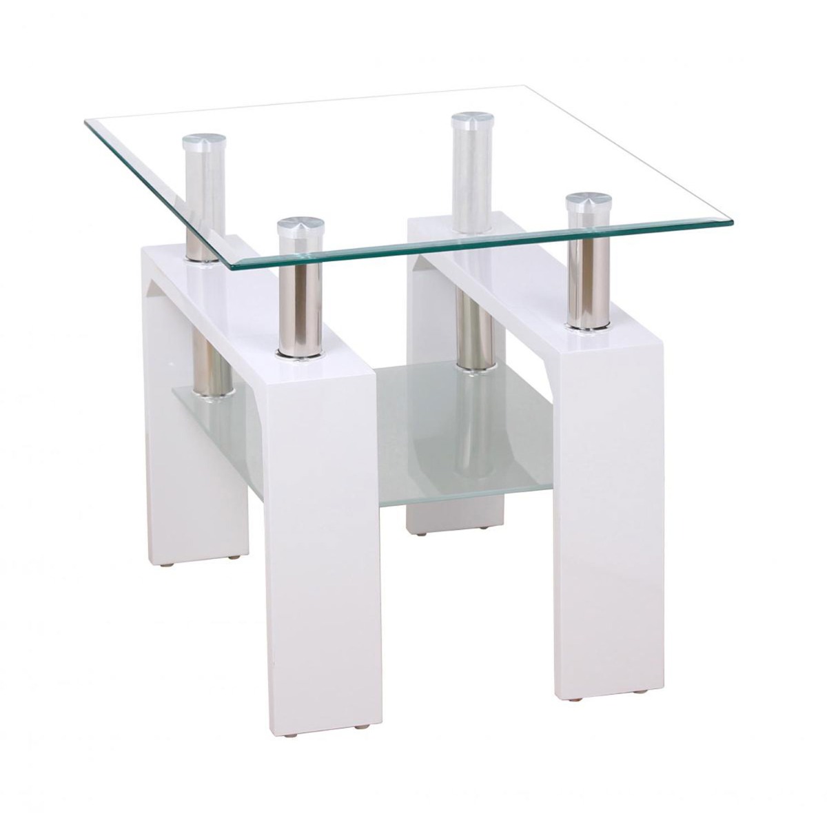 Atticus High Gloss Lamp Table - White - Sigrid Mills