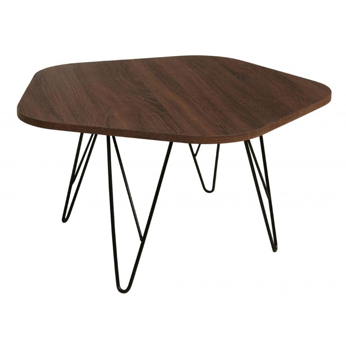 Arabelle Archer Coffee Table with Black Metal Legs - Walnut - Sigrid Mills