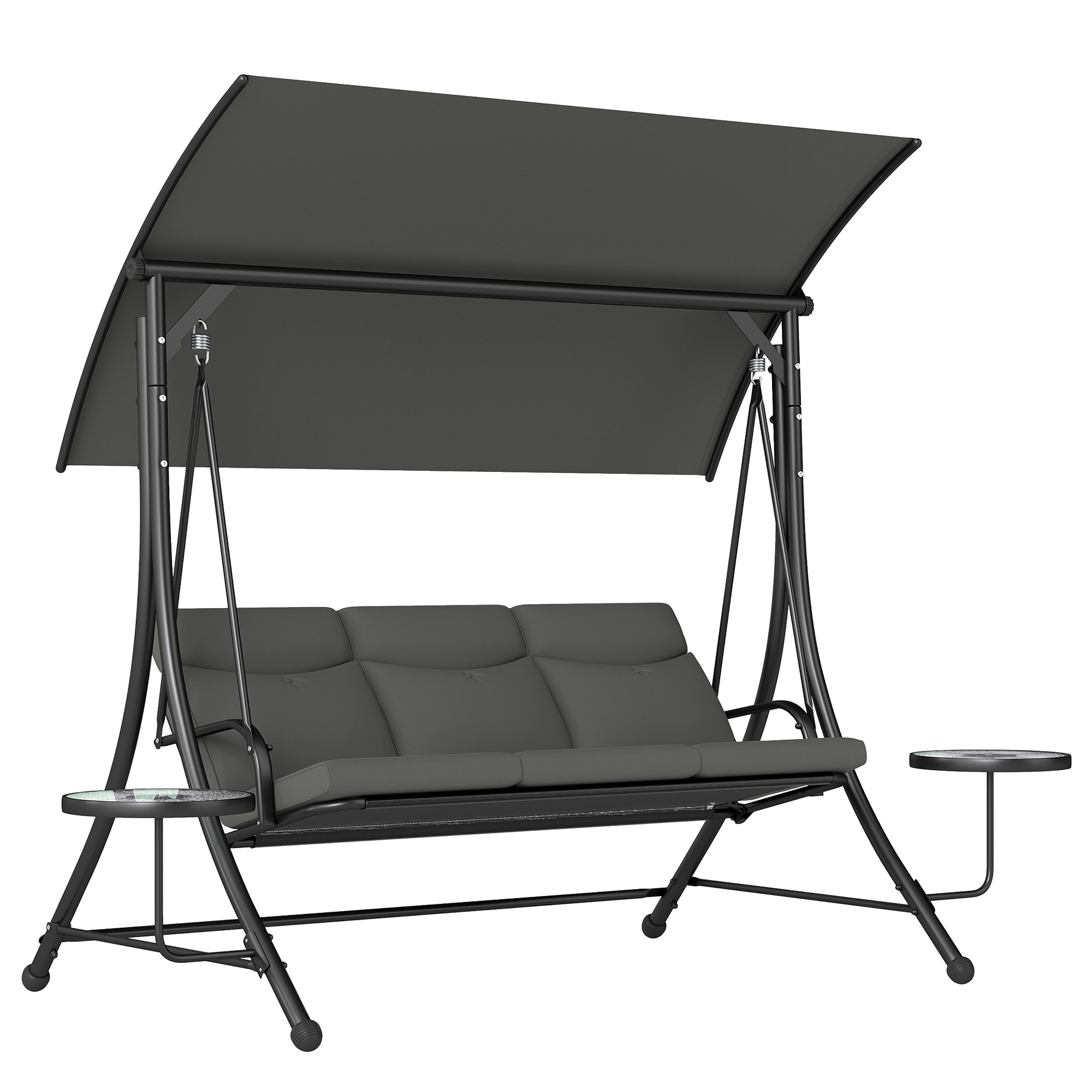 SUNVISTA 3 Seater Garden Swing Black, Grey - Life Essentials