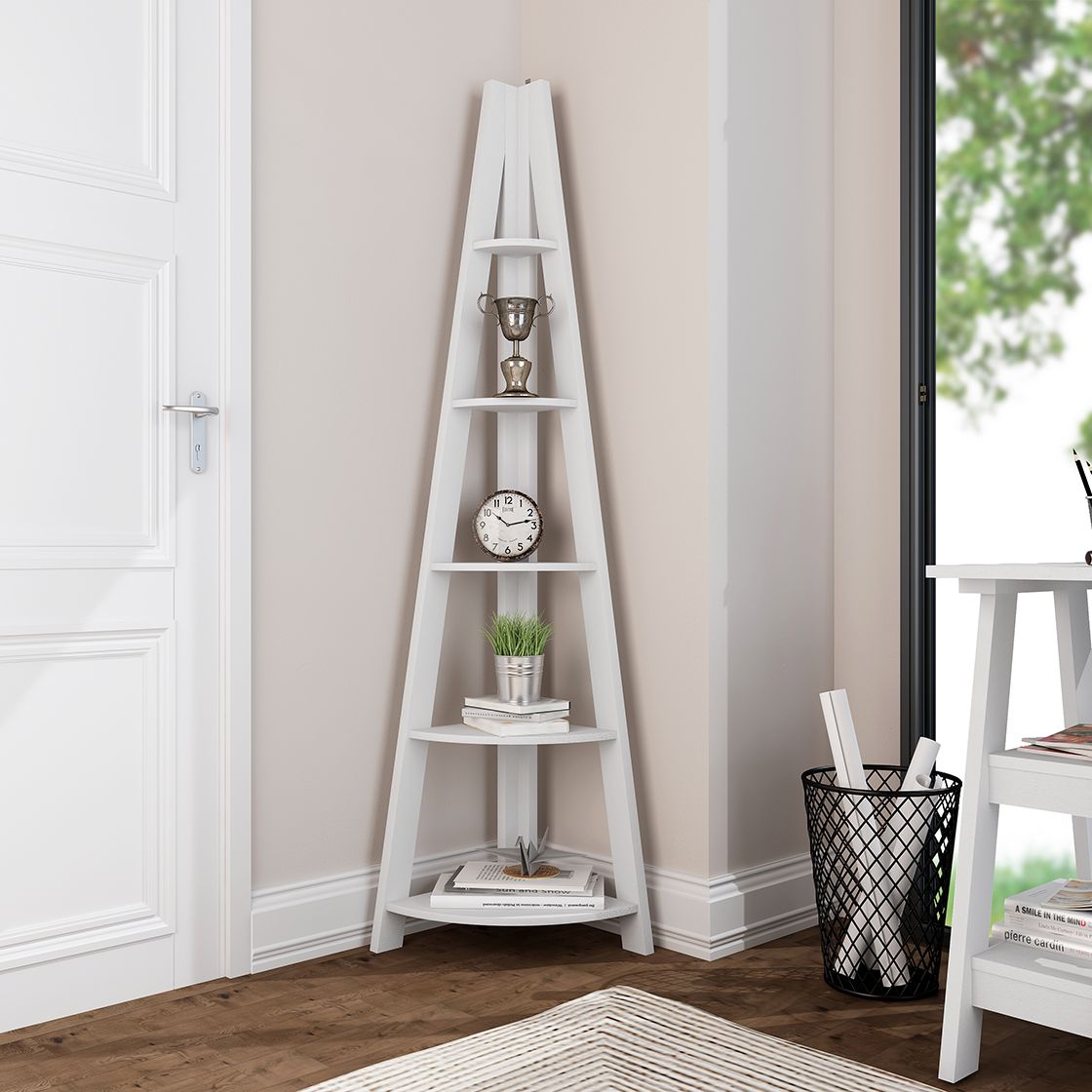 Tiva Corner Shelving Unit - White - Leeds Plywood