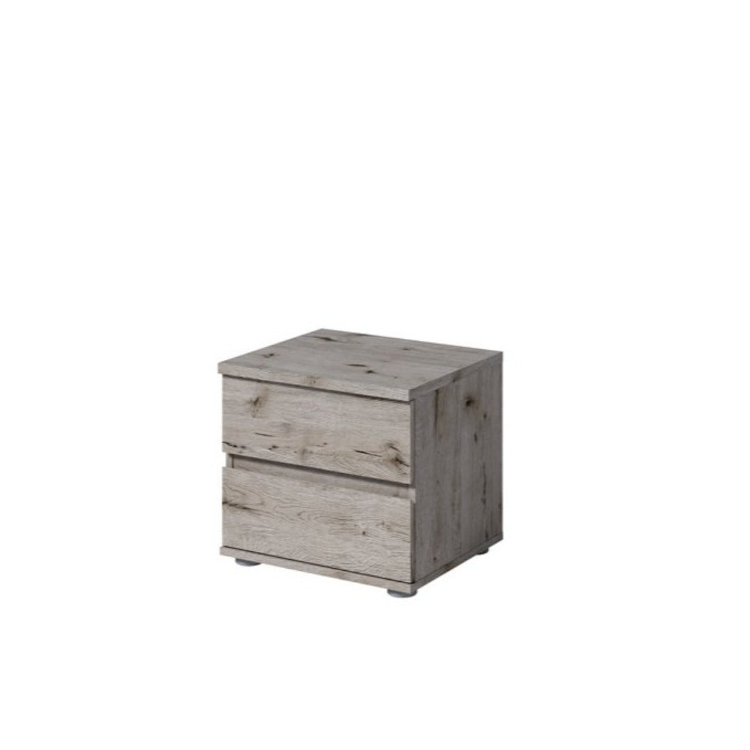 Bedside Table - TOBAGO 2 Piece Nightstand Oak Wellington 47cm - Art Nest