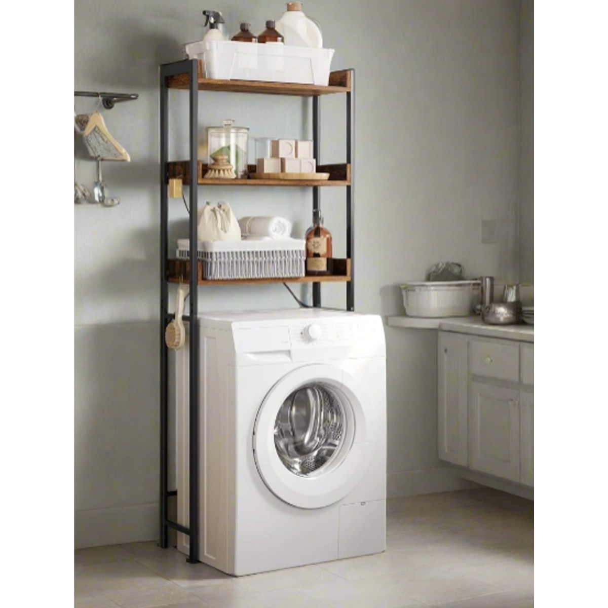 OLVANTE Bathroom Shelf 3-Tier Over-The-Toilet Storage Rack - Rustic Brown - The Urban Forge