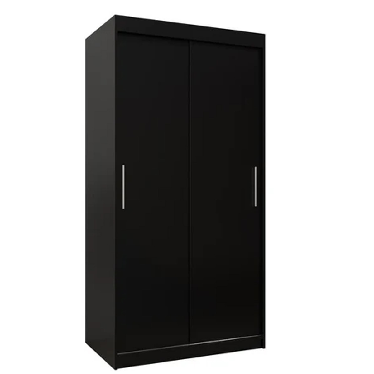 Sliding Wardrobe - TIVERTON 2 Door Wardrobe Black 100cm - Art Nest