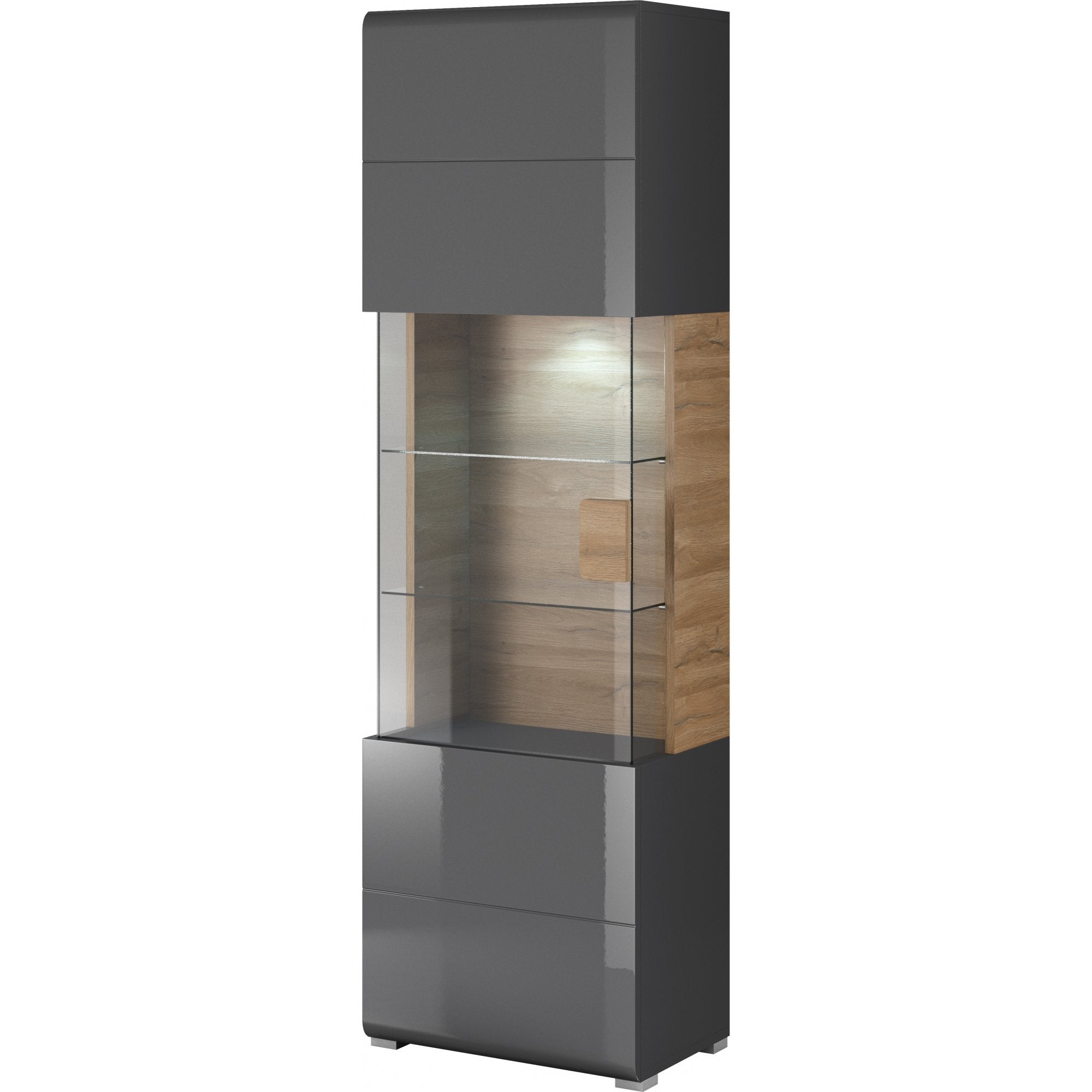 Ohio 05 Display Cabinet - Grey Gloss - Art Nest