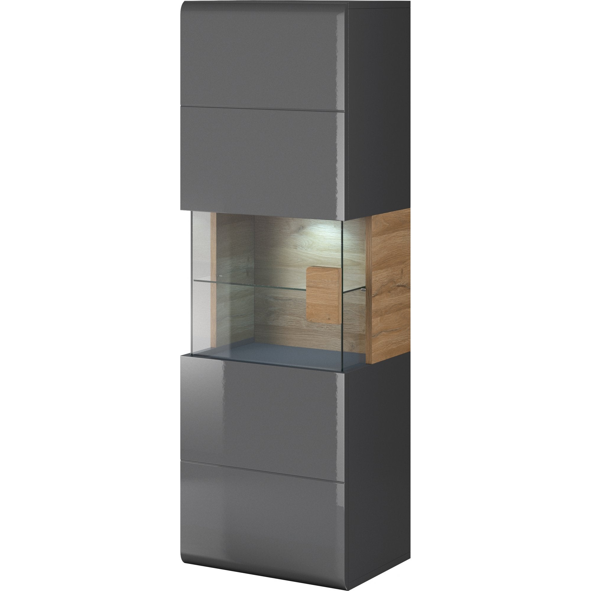 Ohio 07 Wall Hung Cabinet - Grey Gloss - Art Nest