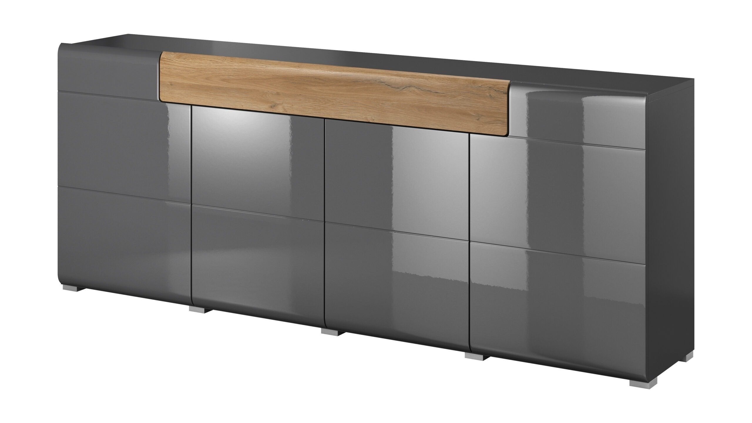 Ohio 25 Sideboard Cabinet - Grey Gloss - Art Nest