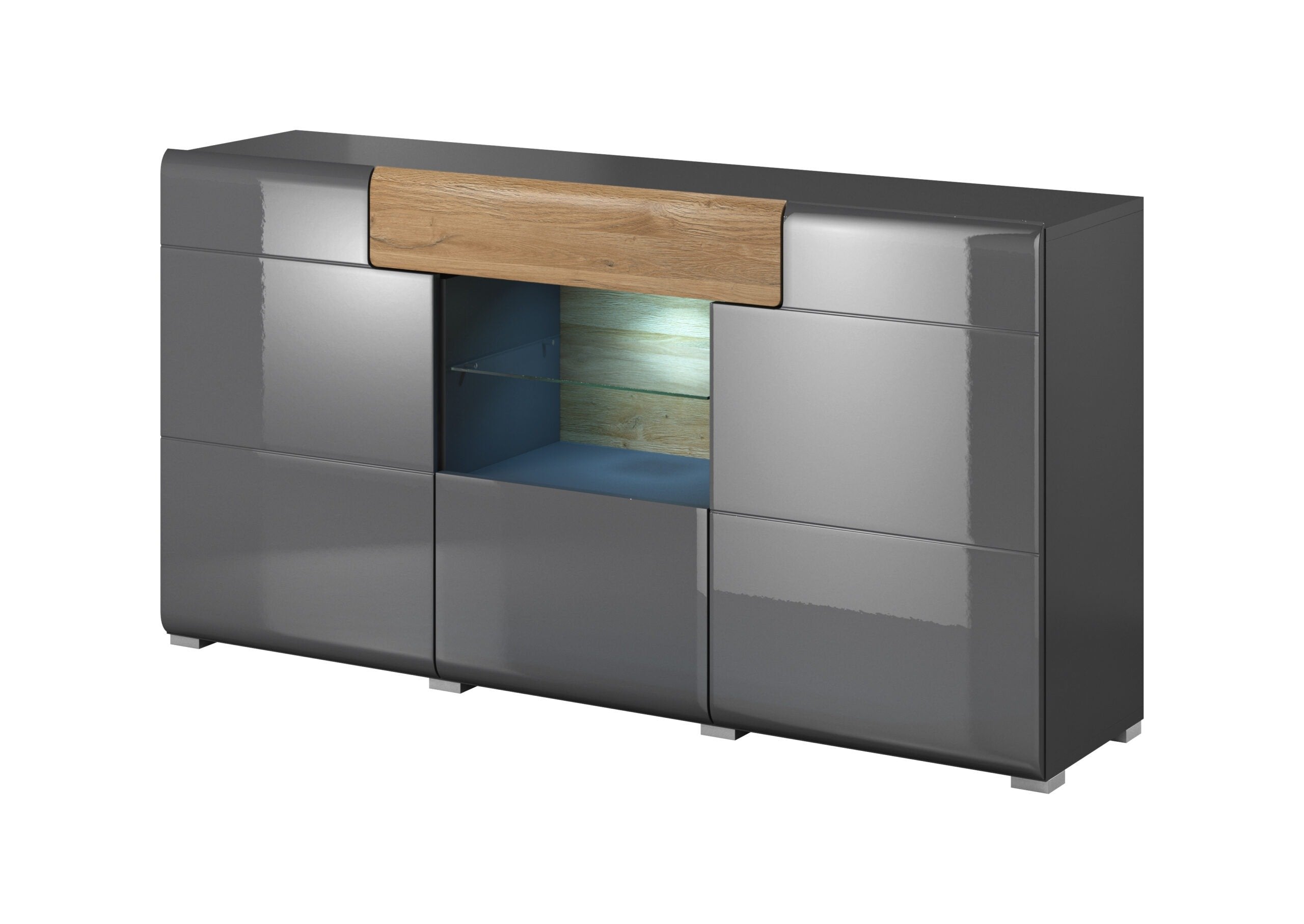Ohio 26 Sideboard Cabinet - Grey Gloss - Art Nest
