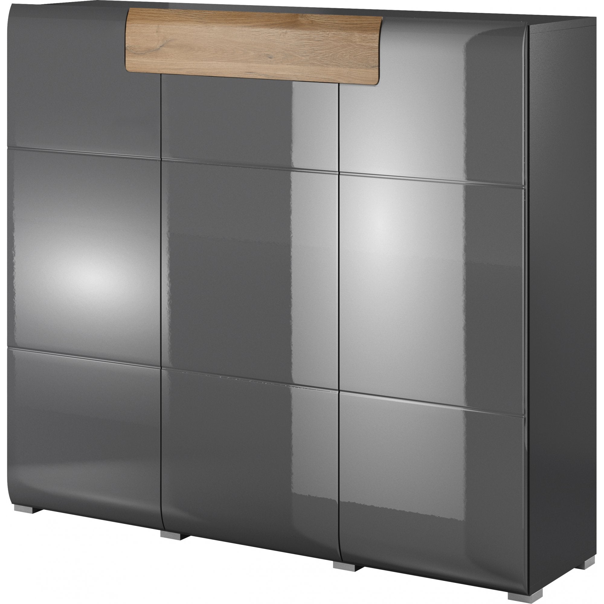 Ohio 76 Sideboard Cabinet - Grey Gloss - Art Nest