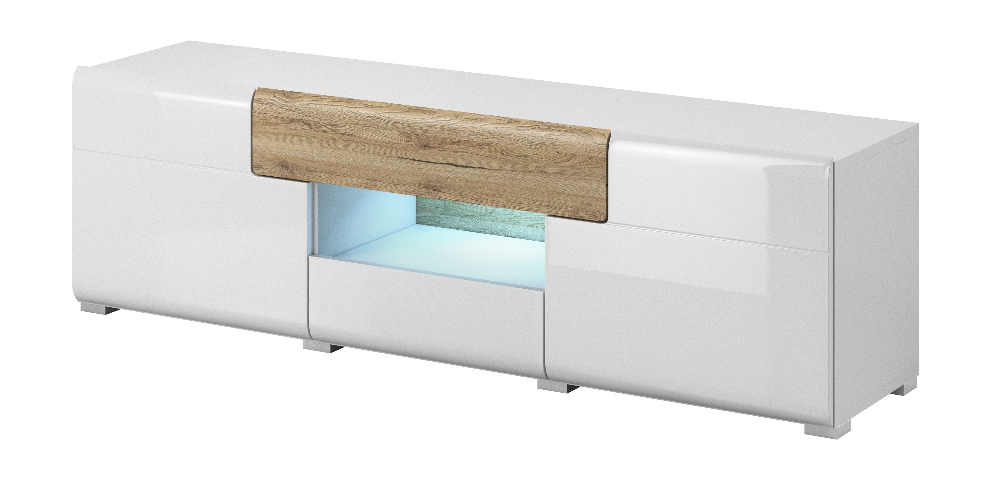 Ohio 41 TV Cabinet 159cm - White Gloss - Art Nest