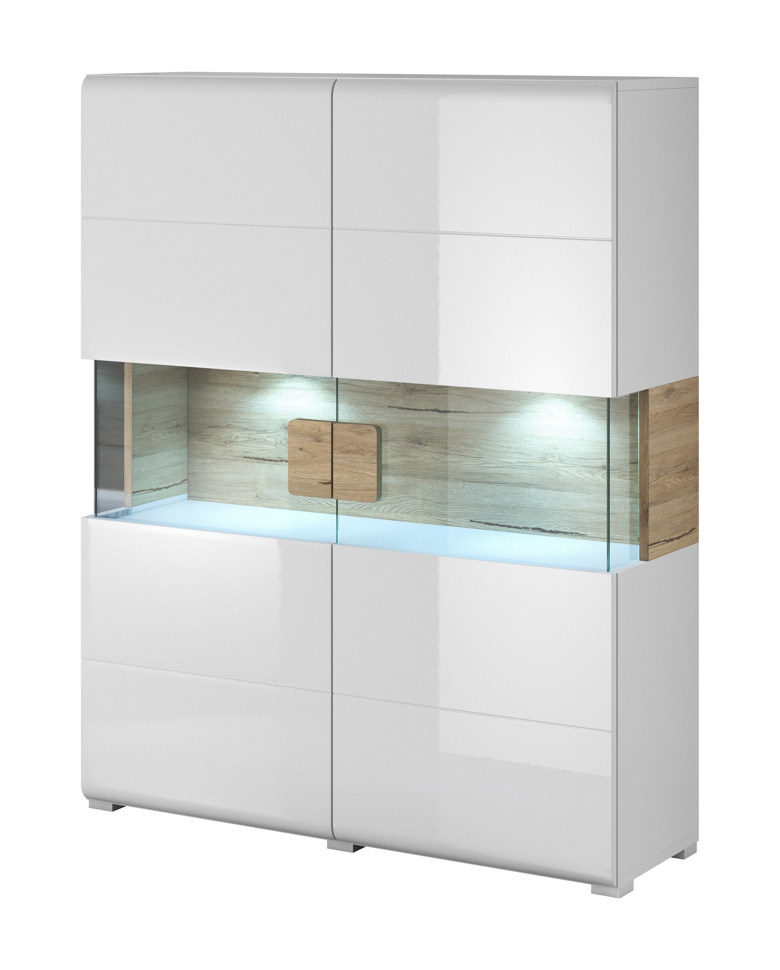 Ohio 42 Sideboard Display Cabinet - White Gloss - Art Nest