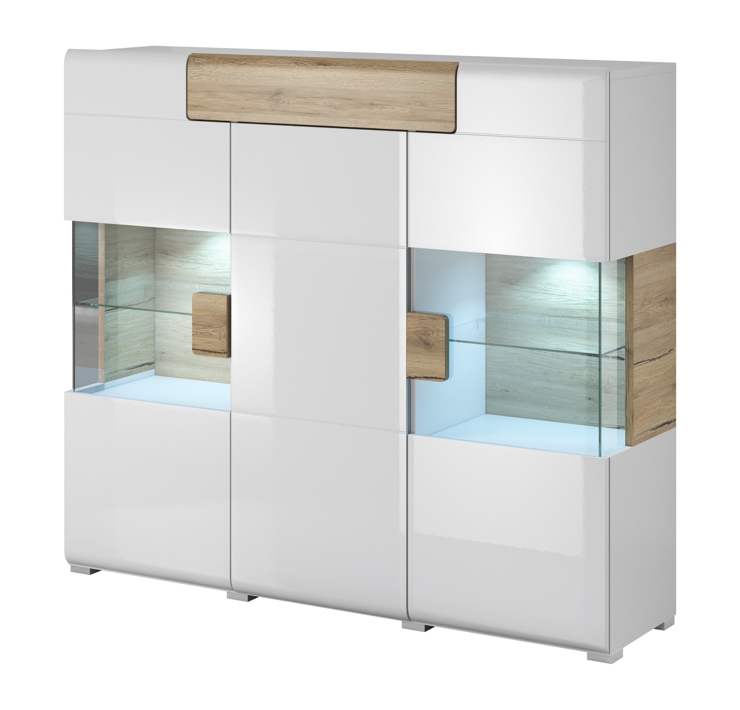 Ohio 46 Sideboard Display Cabinet - White Gloss - Art Nest