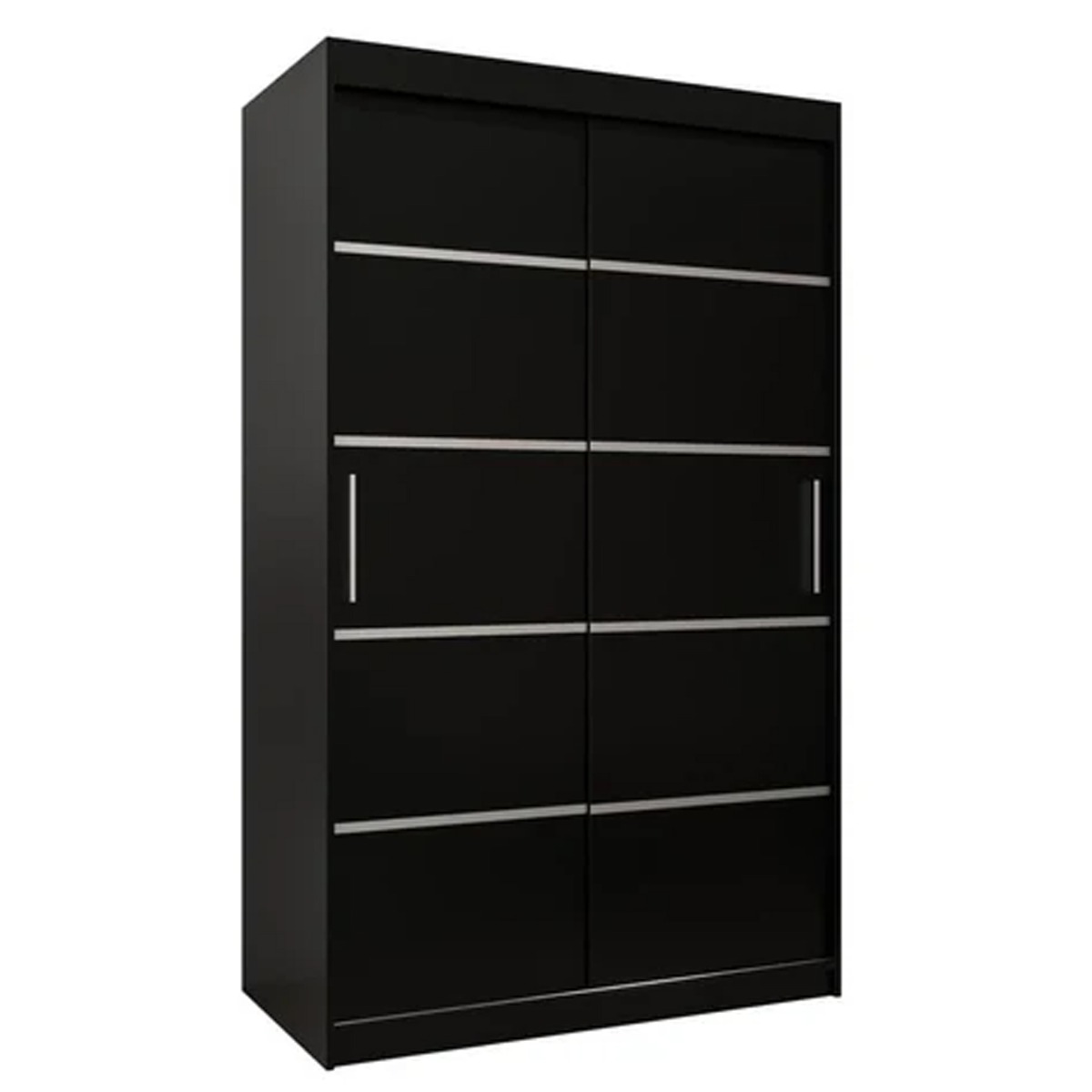 Sliding Wardrobe - VICENZA I 2 Door Wardrobe Black 120cm - Art Nest