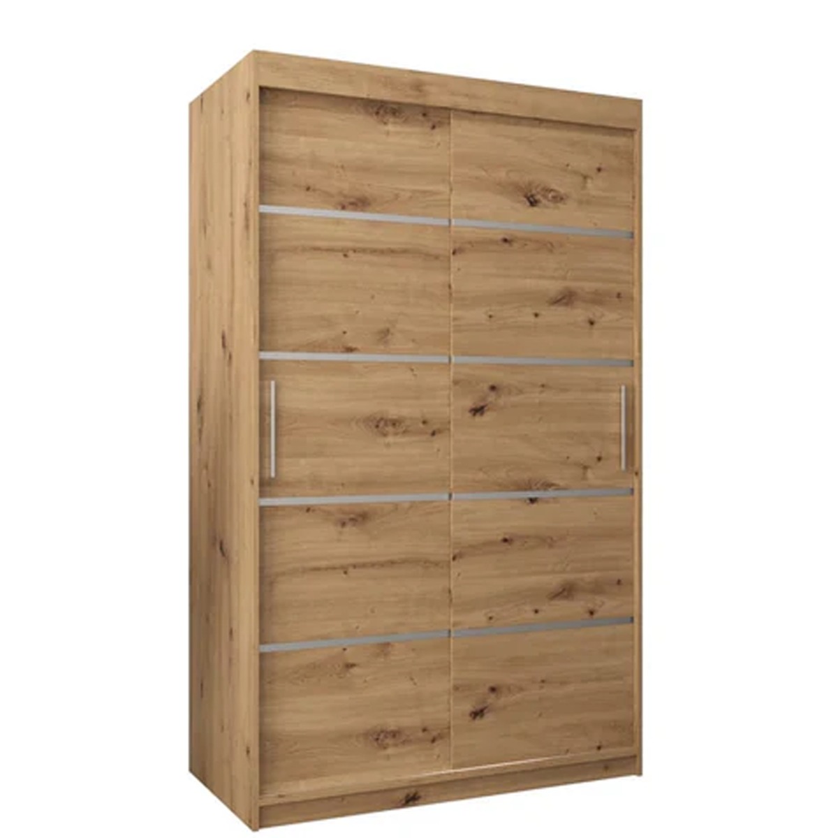 Sliding Wardrobe - VICENZA I 2 Door Wardrobe Oak Artisan 120cm - Art Nest
