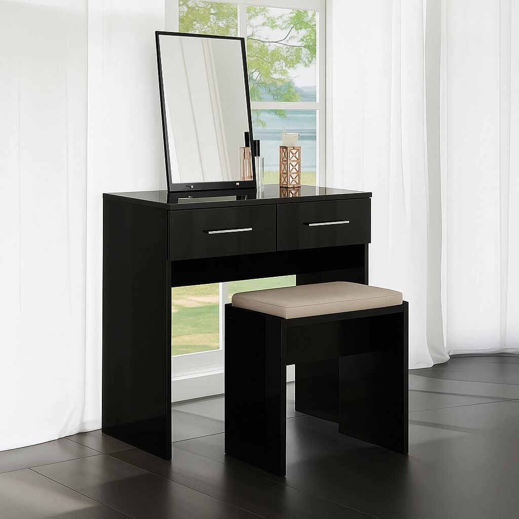 Dressing Table - MIRAGE Dresser Black 75cm - Sigrid Mills