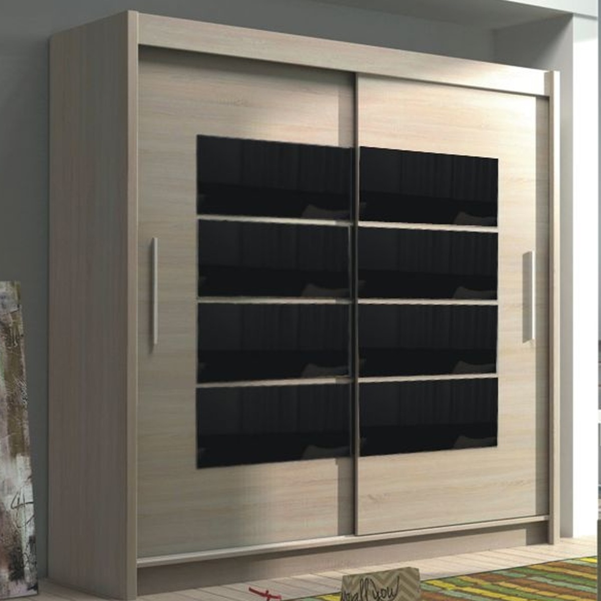 TORENA 2 Door Sliding Wardrobe Light Oak - 180cm - Avellino & Wells