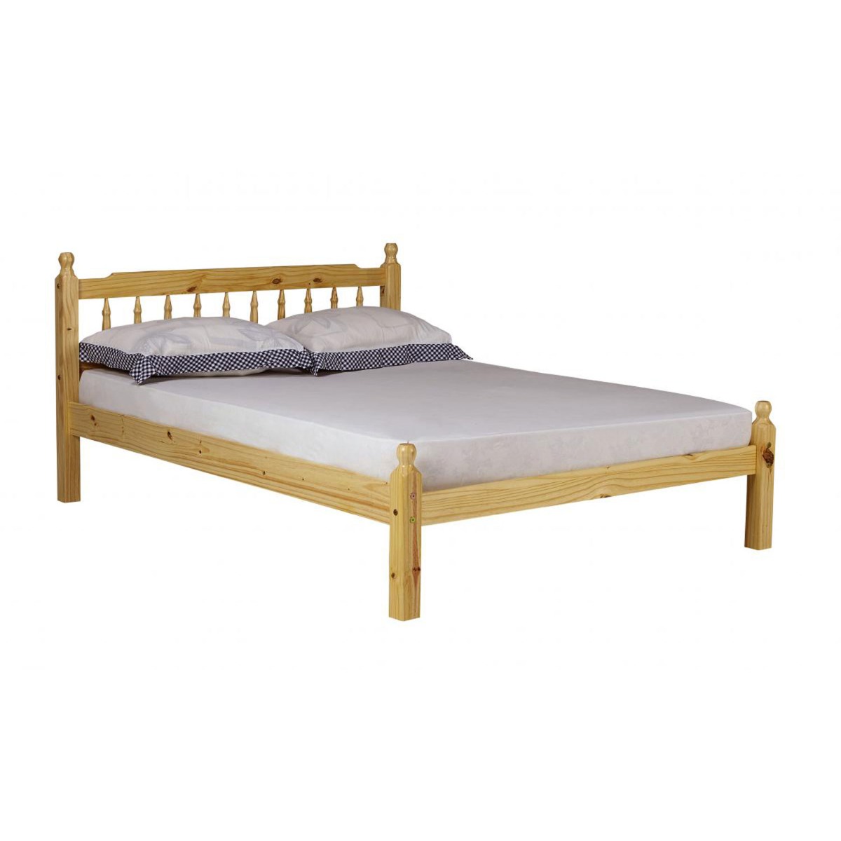 Astral Aura Small Double Wooden Bed - Pine - Sigrid Mills
