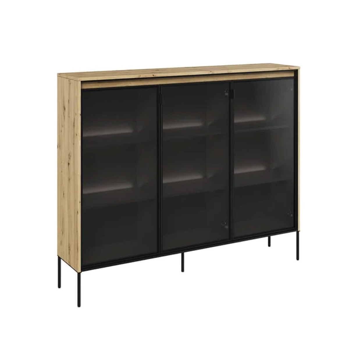 Scribble Spex Display Cabinet with 3 Doors - Oak Artisan - Art Nest