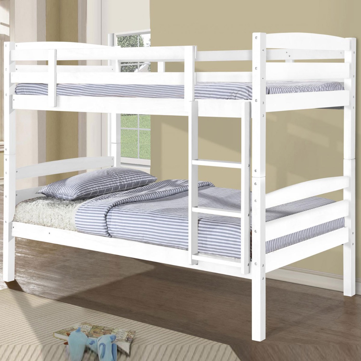 Fiorella Solid Wood Bunk Bed - White - Sigrid Mills