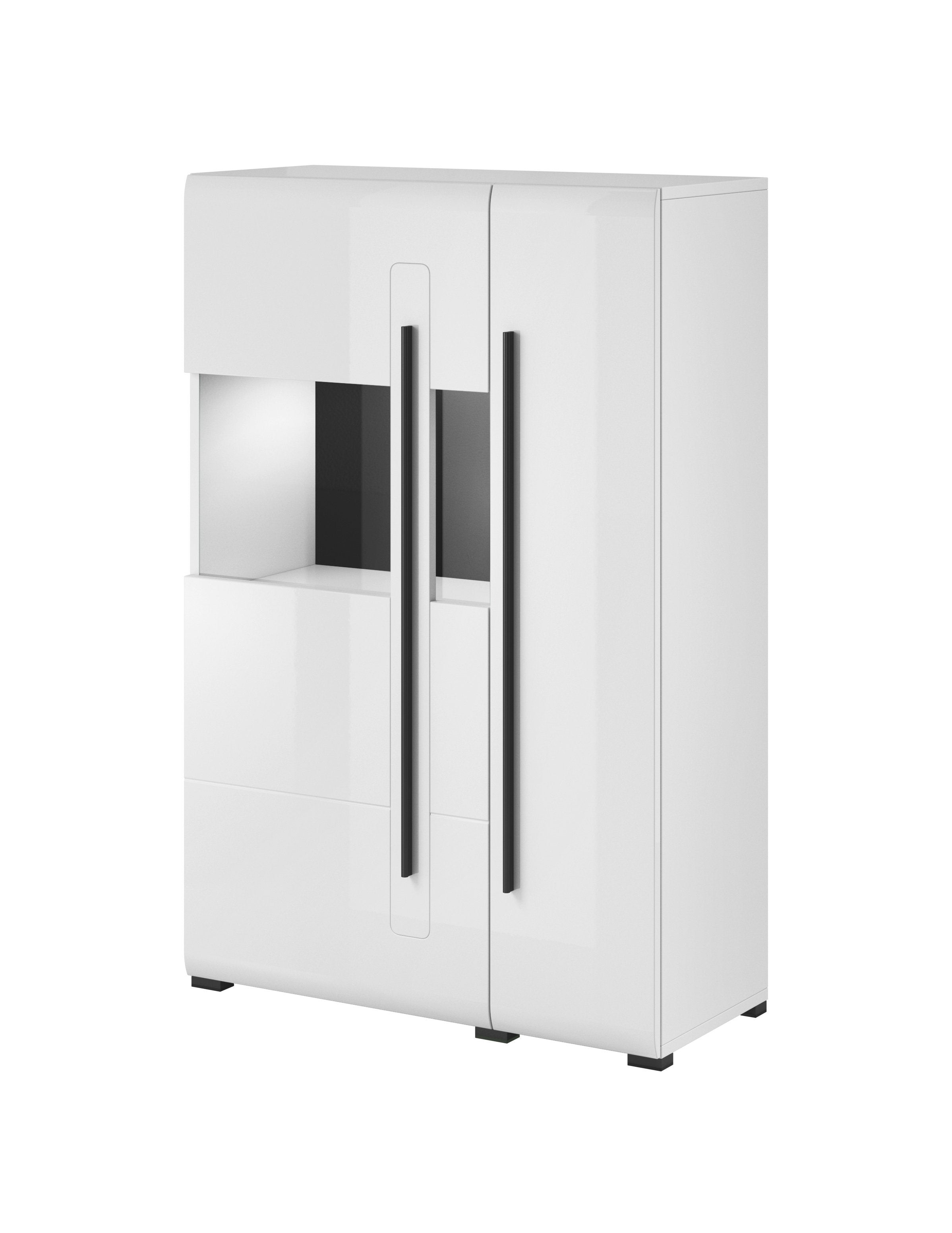 Oklahoma 42 Display Sideboard Cabinet - White Gloss - Art Nest