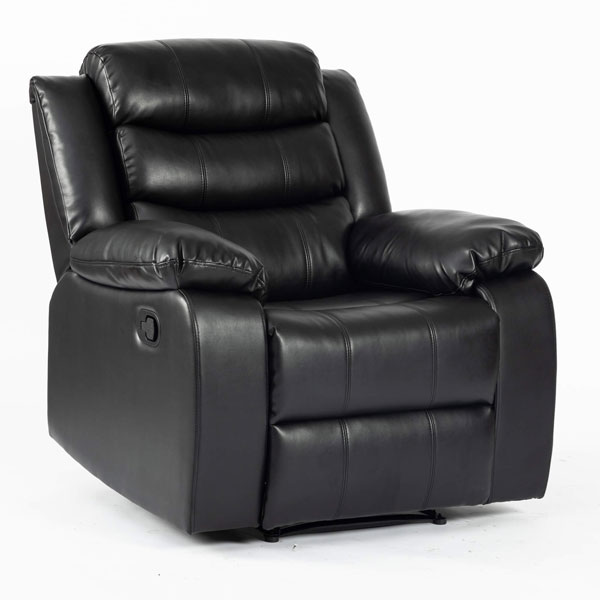 Esperanza 1 Seater Leather Aire Recliner - Black - Sigrid Mills