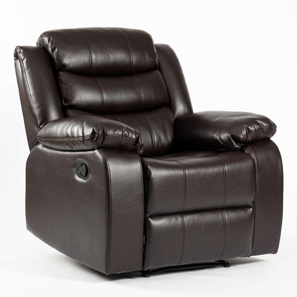 Esperanza 1 Seater Leather Aire Recliner - Brown - Sigrid Mills