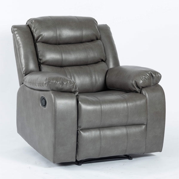 Esperanza 1 Seater Leather Aire Recliner - Grey - Sigrid Mills