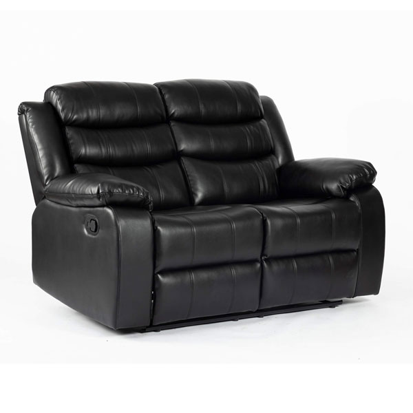 Esperanza 2 Seater Leather Aire Recliner - Black - Sigrid Mills