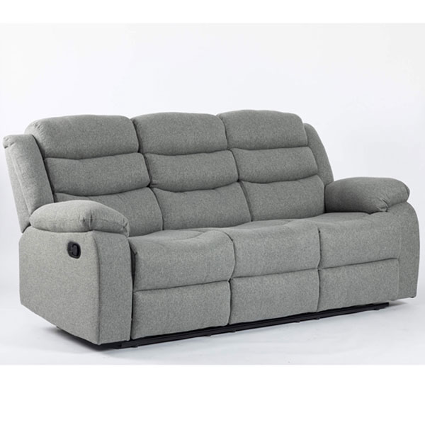 Esperanza 3 Seater Fabric Recliner - Grey - Sigrid Mills