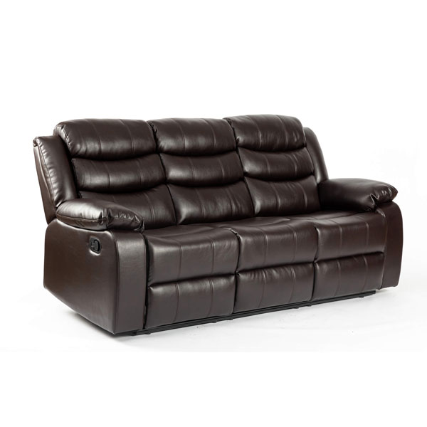 Esperanza 3 Seater Leather Aire Recliner - Brown - Sigrid Mills