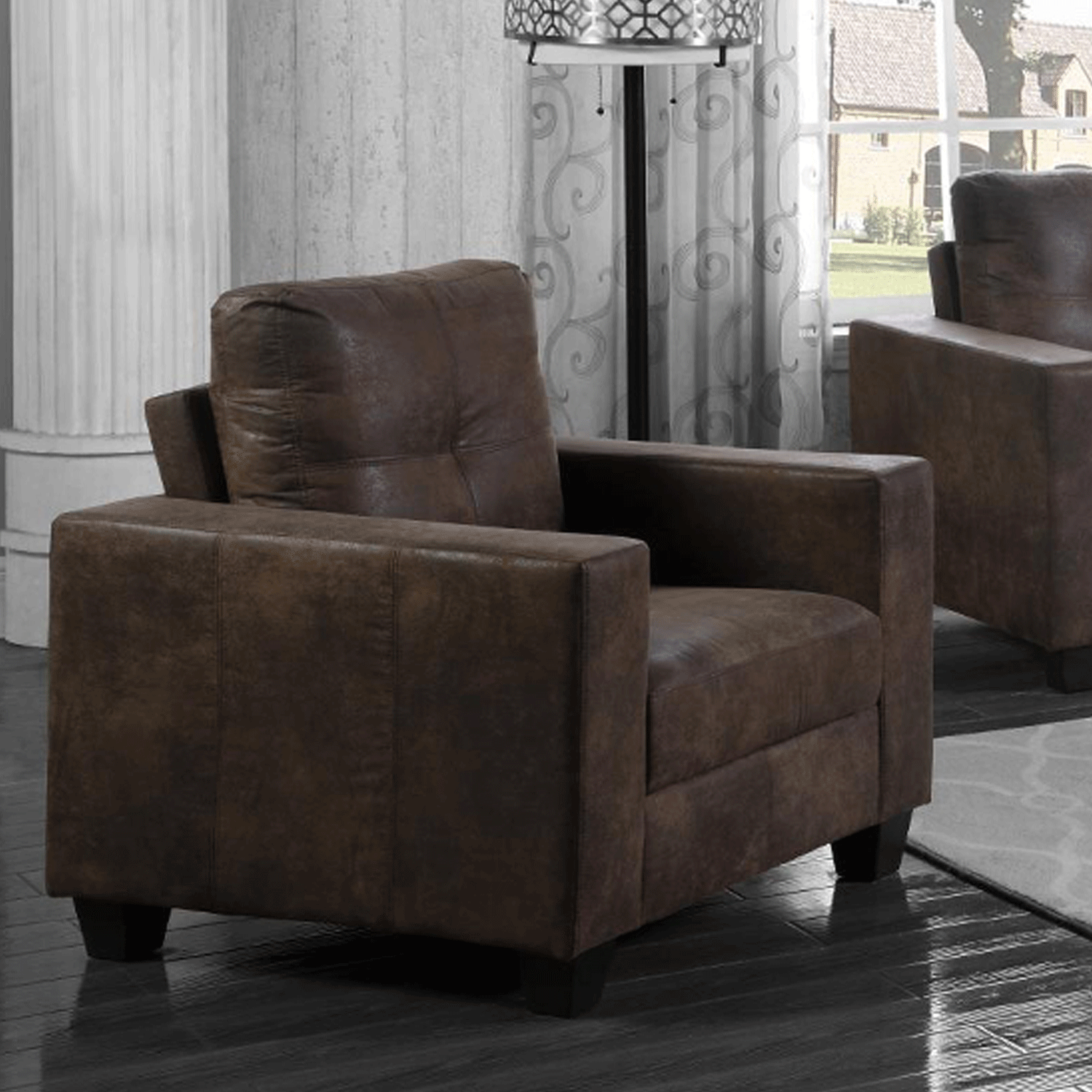 Classic Elegance Wadrqua Luxurious Antique Fabric 1-Seater Sofas in Brown - Sigrid Mills