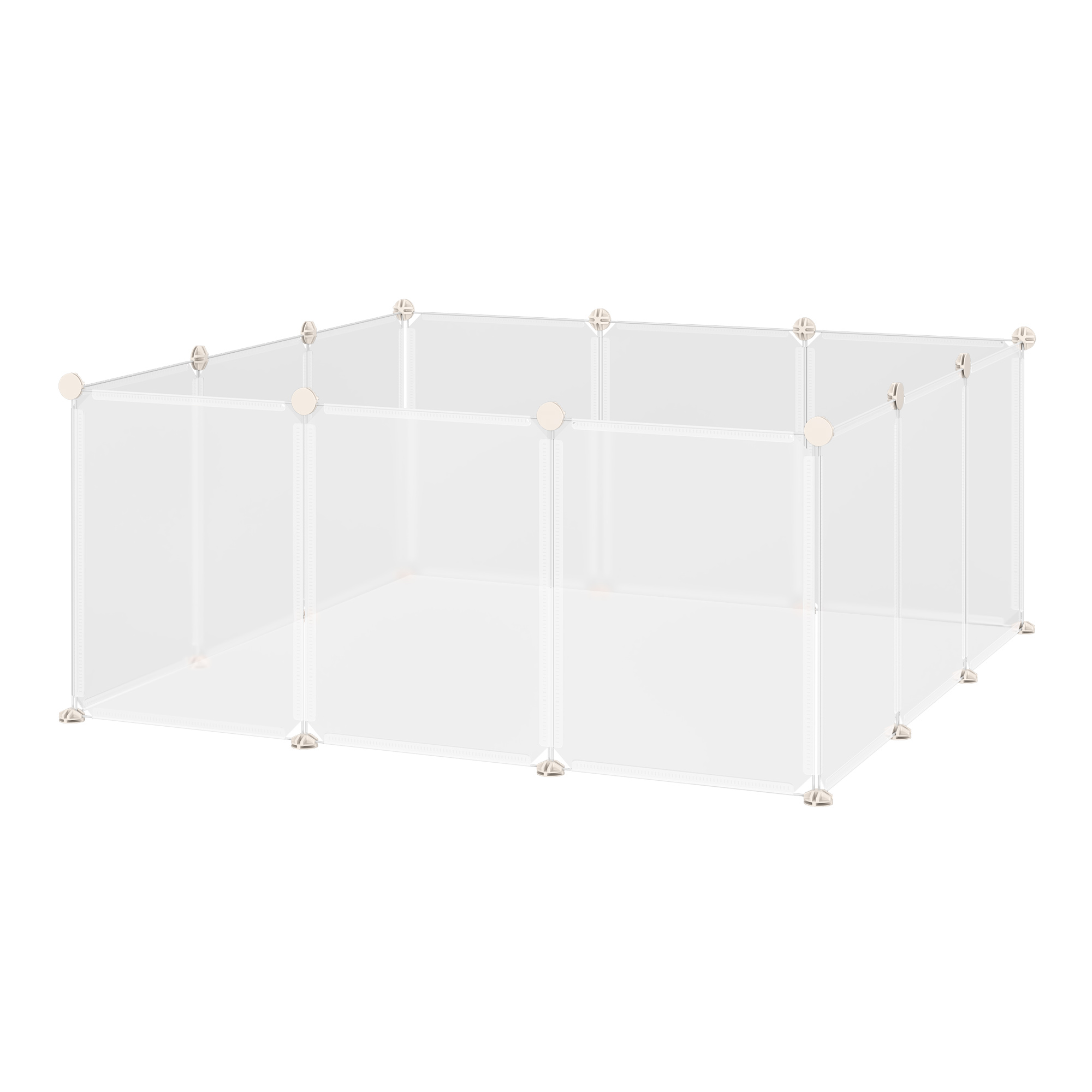 Pet Playpen DIY Small Animal Cage Open Enclosure Portable Plastic Fence 12 Panels for Hedgehog Bunny Chinchilla Guinea Pig White - Life Essentials