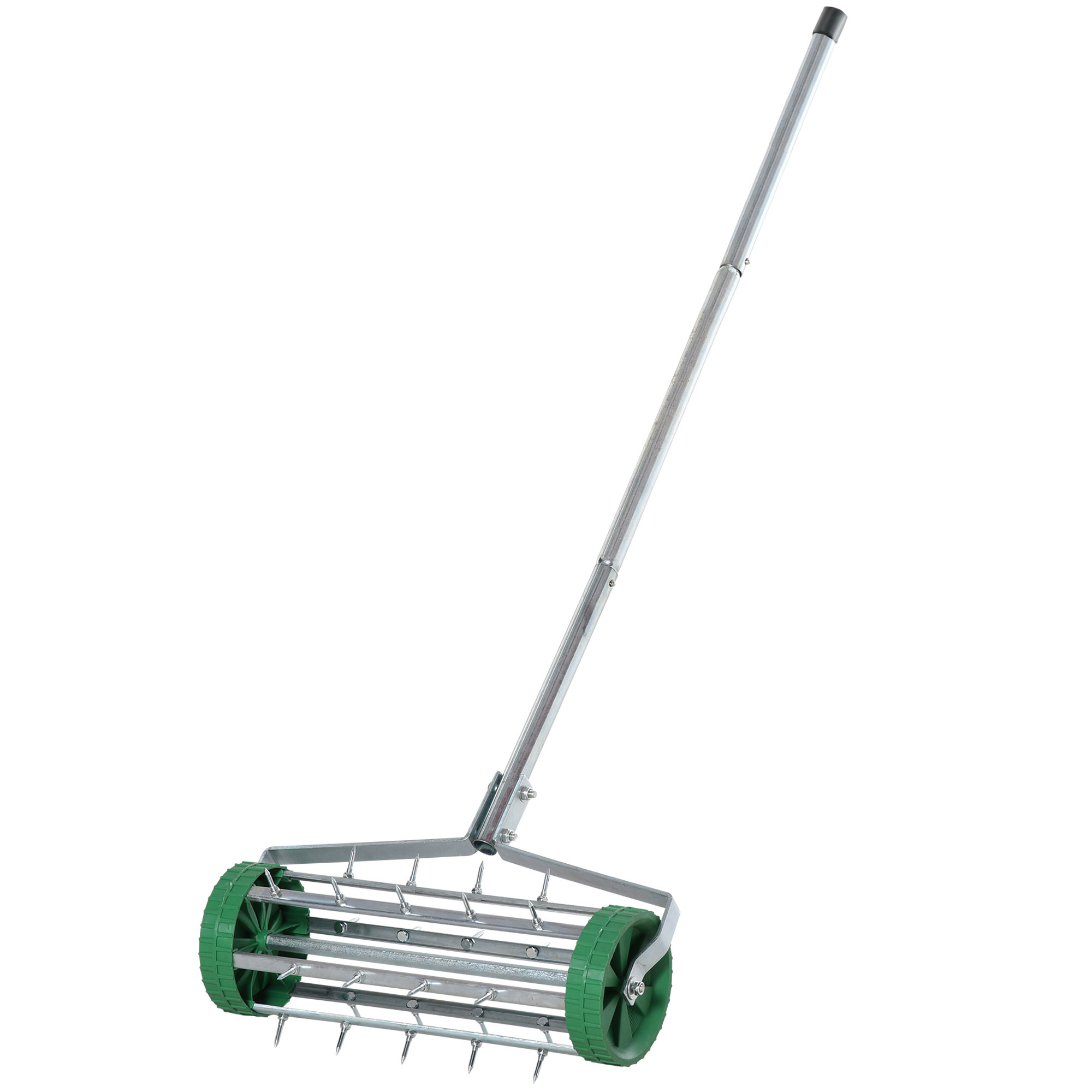 Garden Rolling Lawn Aerator Heavy Duty Steel Grass Roller w/ Adjustable Handle - Life Essentials