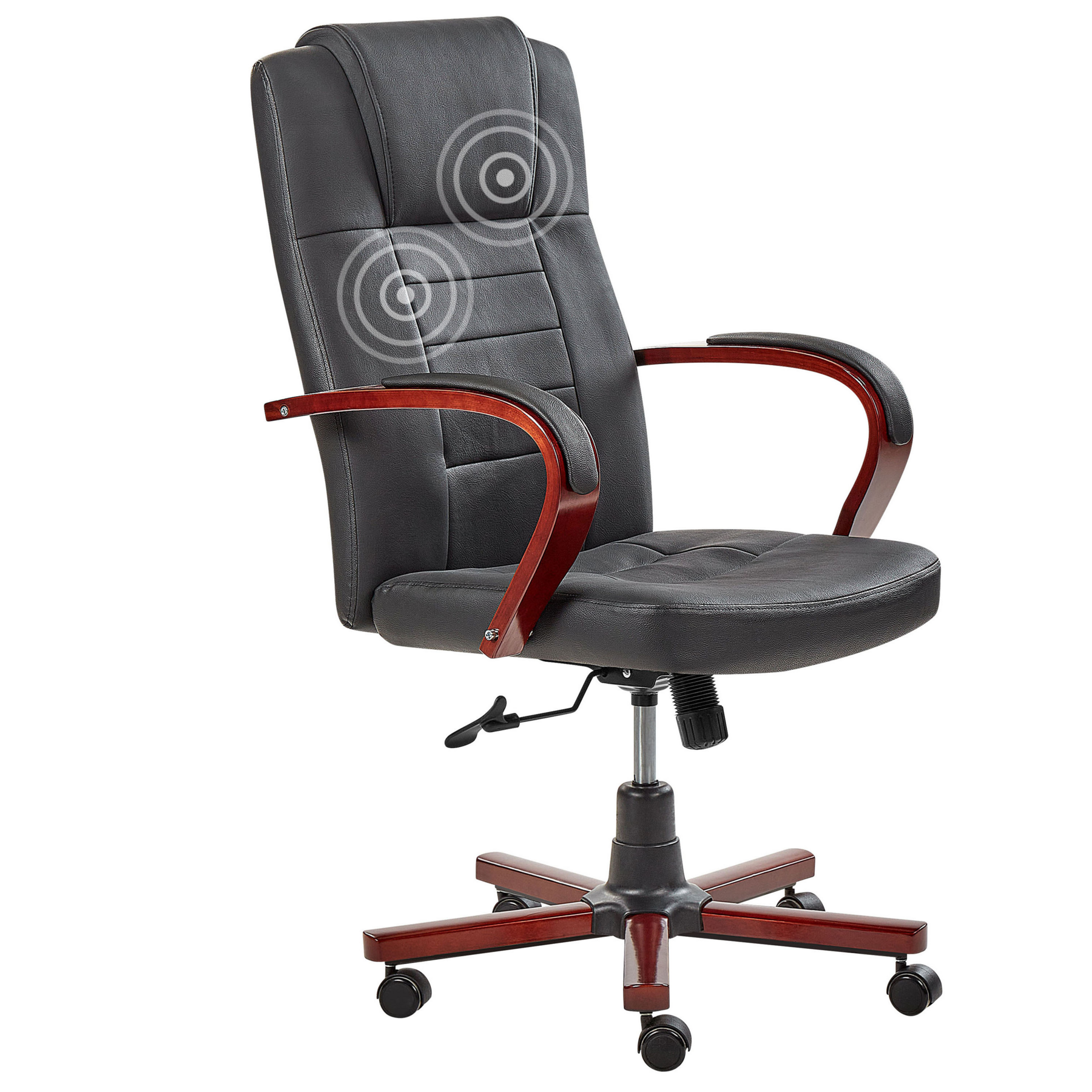 Leather Heated Massage Chair Black DIAMOND - Gemini Interiors