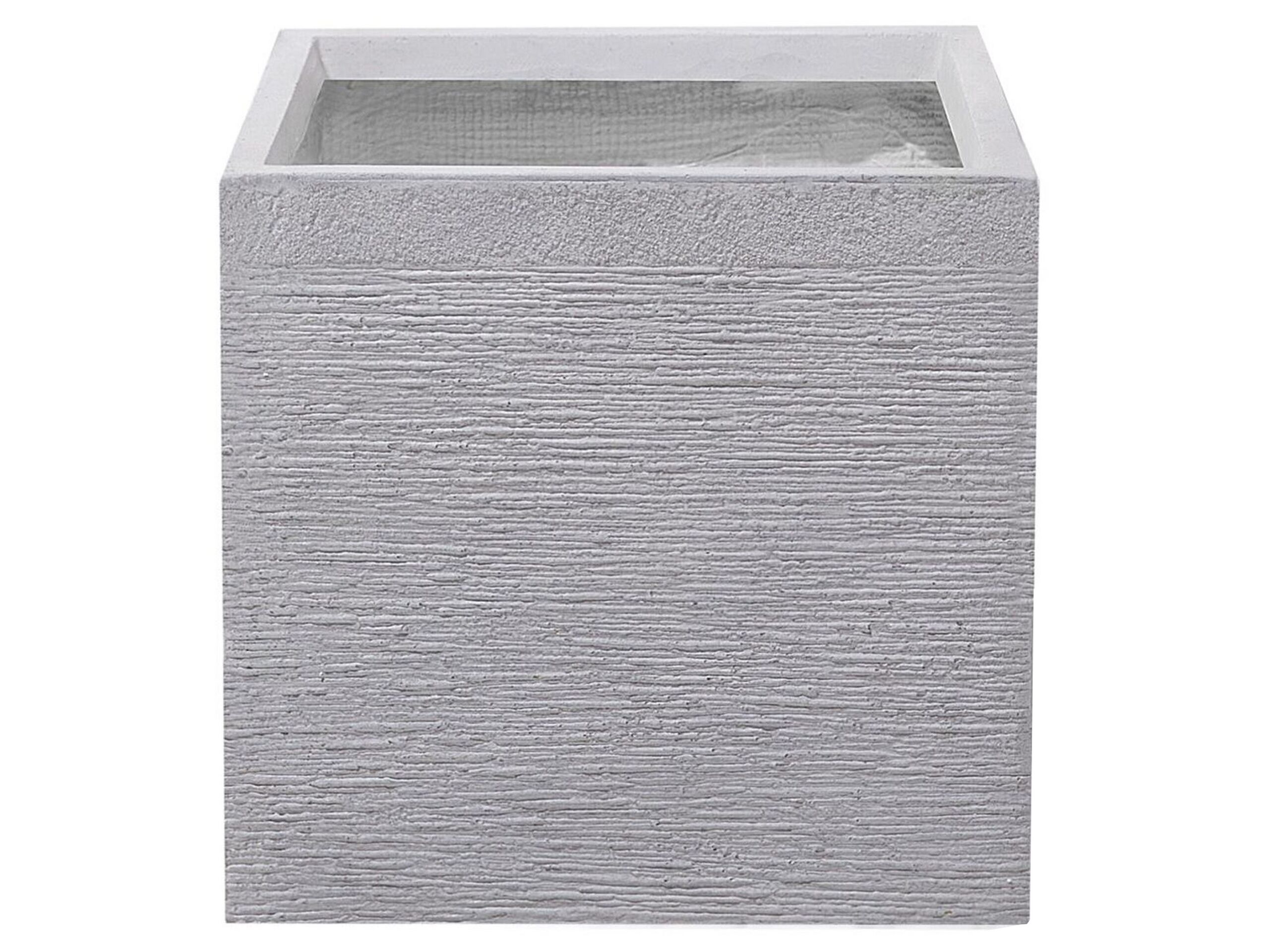 Plant Pot Planter Solid White Fibre Clay Square 40 x 38 cm UV Resistance - Gemini Interiors
