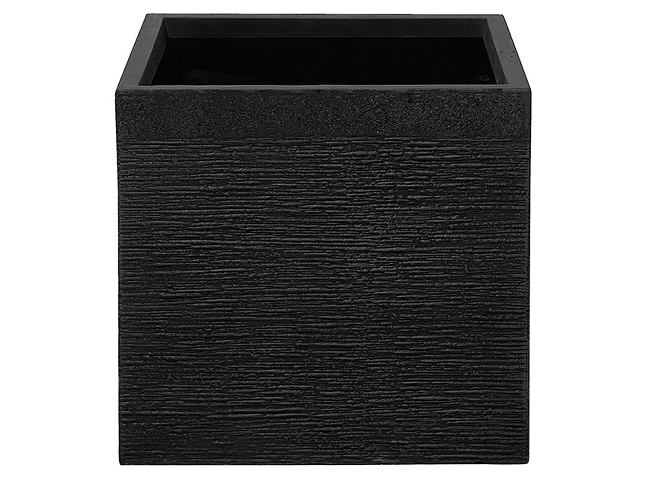 Plant Pot Planter Solid Black Fibre Clay Square 40 x 38 cm UV Resistance - Gemini Interiors