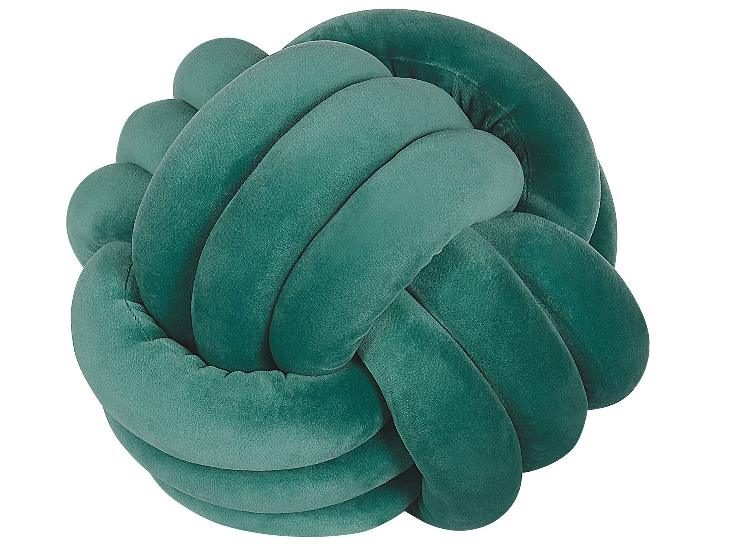 Decorative Cushion Bottle Green Velvet Knot Pillow 30 x 30 cm Decor Accessories - Gemini Interiors