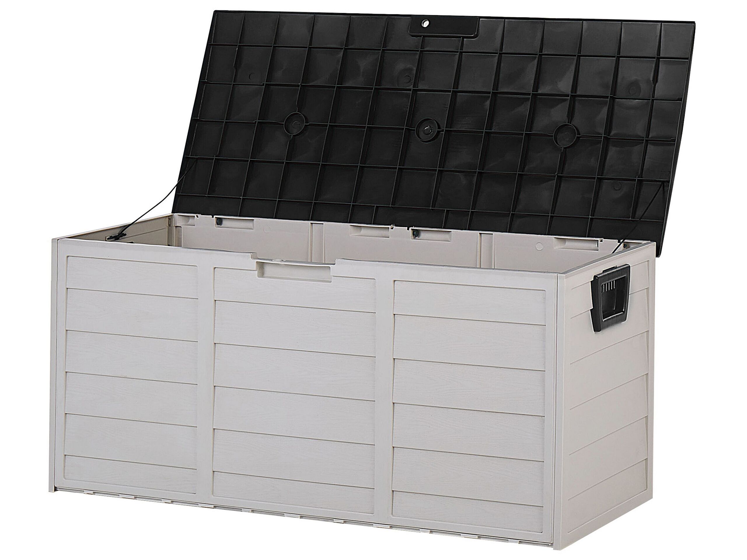 Garden Storage Box 112 x 50 cm Beige with Black LOCARNO - Gemini Interiors