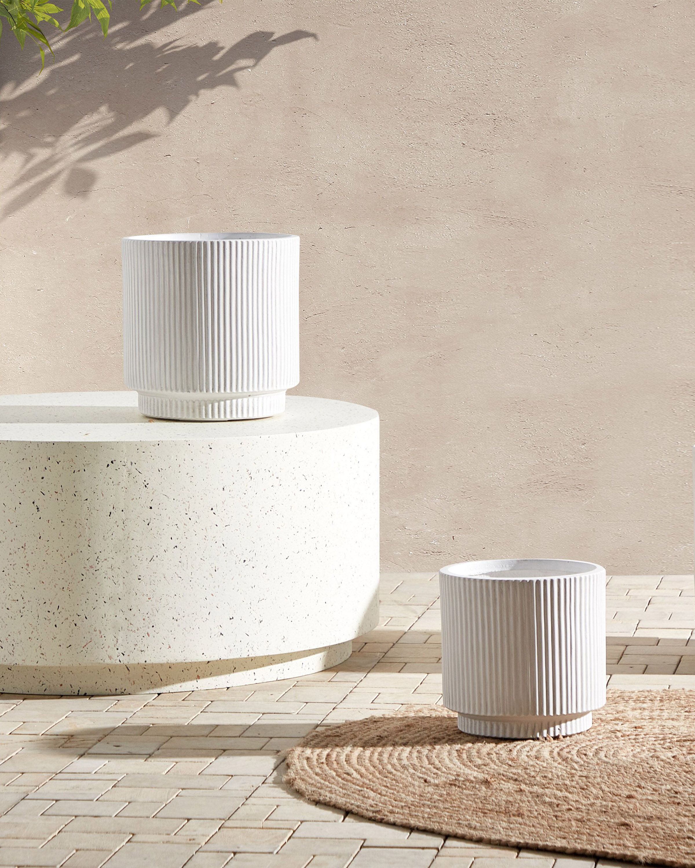 Plant Pot 24cm Off - White - Gemini Interiors
