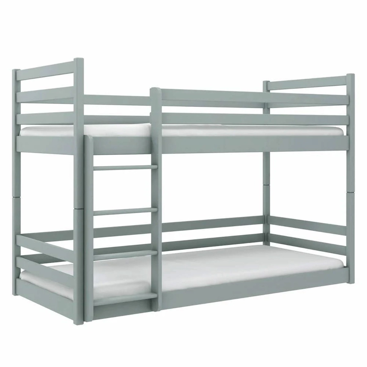 Ezekiel Jax Wooden Bunk Bed Frame with Foam Mattress - Grey - Art Nest