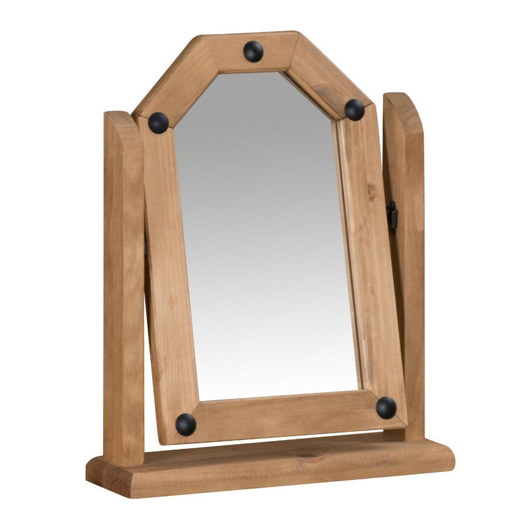 Corona Solid Pine Single Mirror For Dressing Table - Mexican Style - Bedroom & More