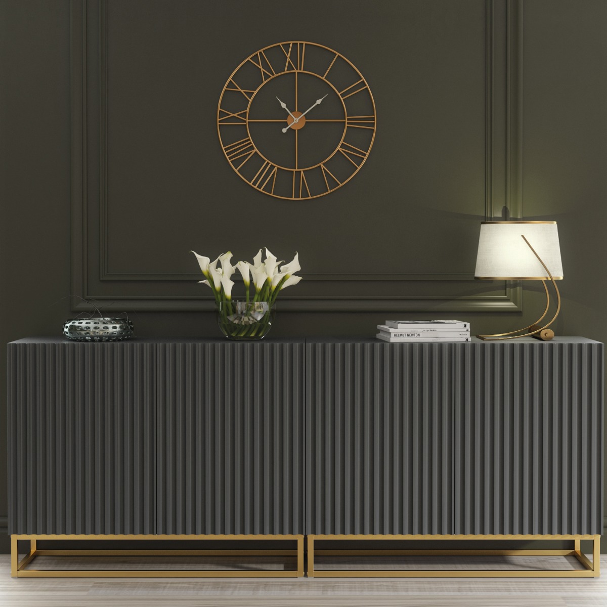 ANCONA Duo Sideboard 200cm - Dark Grey - Crete Bay