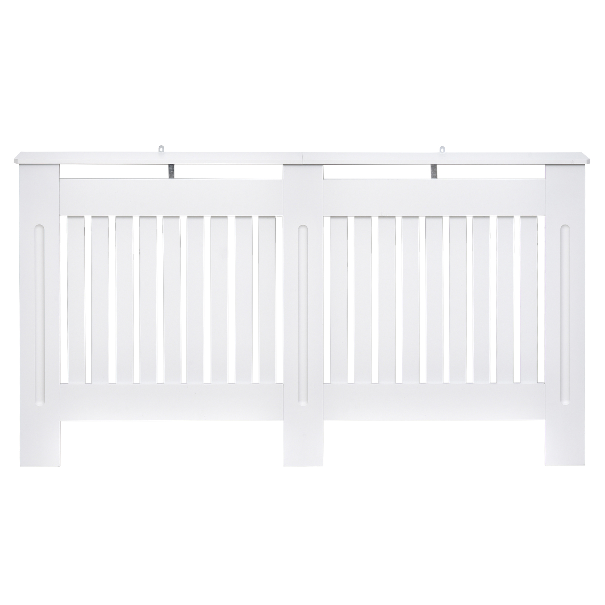 Slatted Radiator Cover Painted Cabinet MDF Lined Grill in White (152L x 19W x 81H cm) - Life Essentials