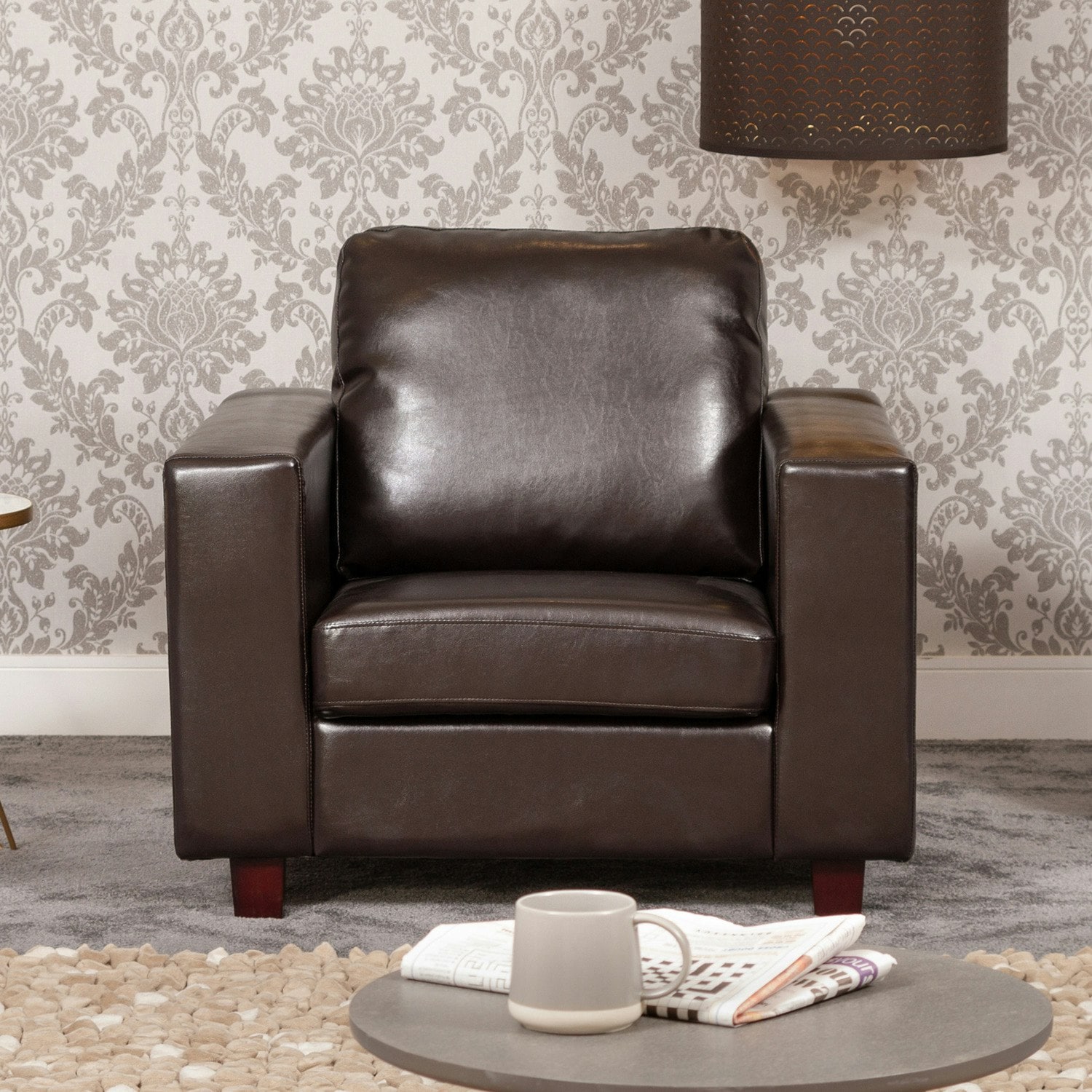 CAPPARO Leather Armchair - Brown - Artemis Home