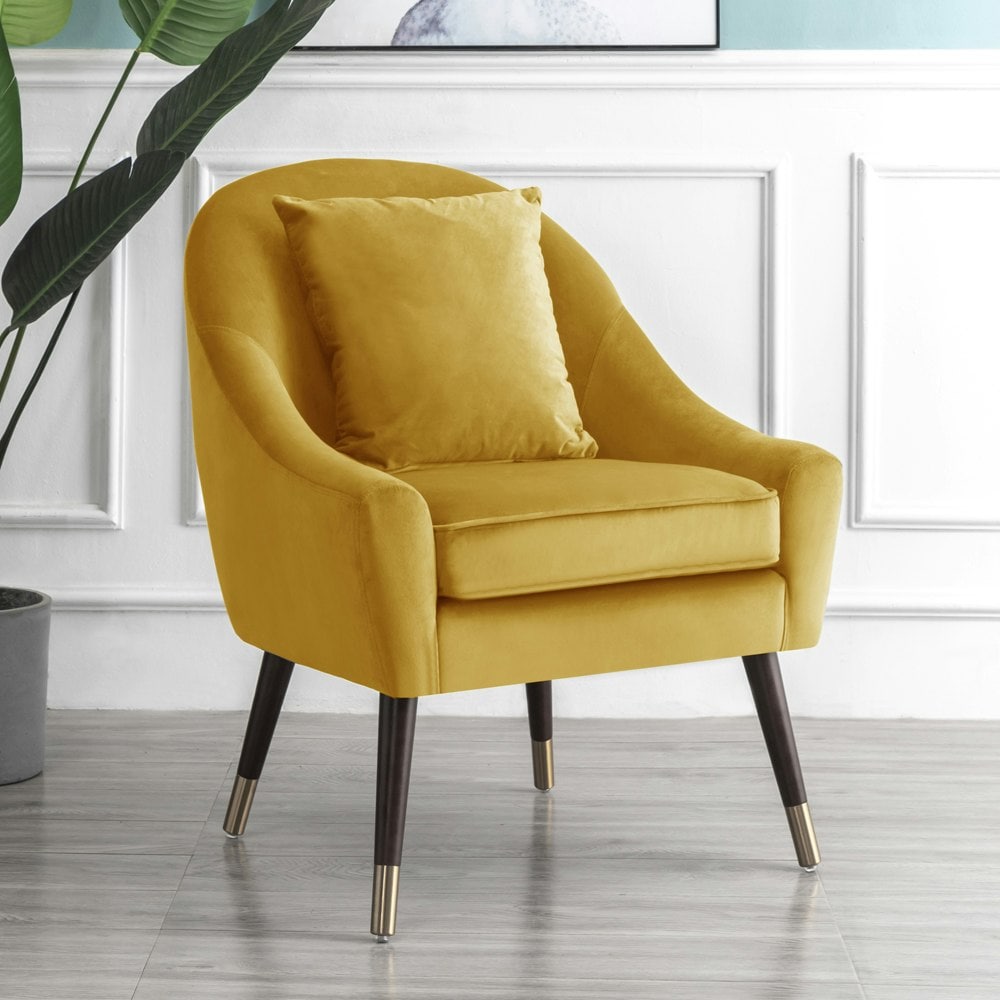 VALORA Velvet Dining Chair - Yellow - Artemis Home